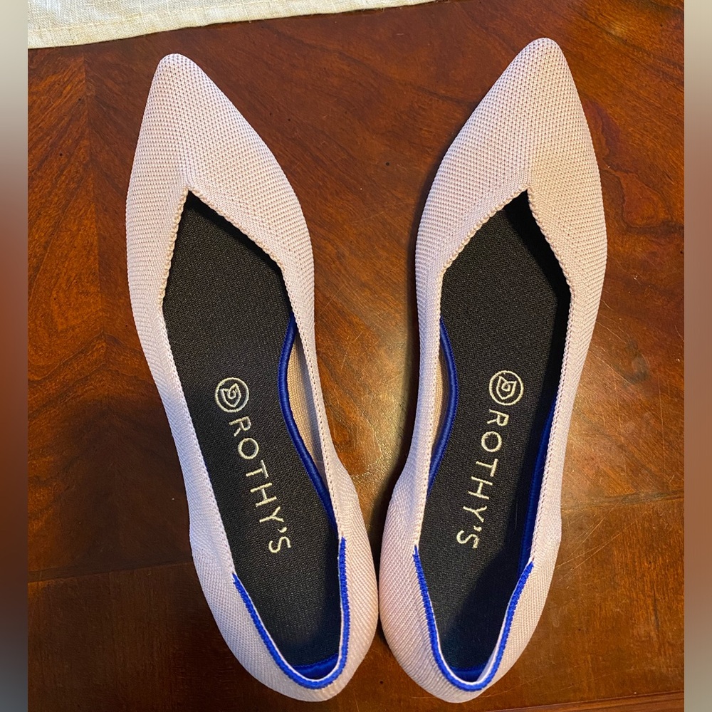 Rothy's Lilac and Navy Flats